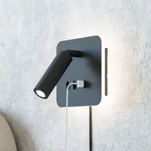 Eglo FANZAROTTA Applique murale avec fiche, avec USB, LED, 902163, pas cher