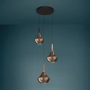 Suspension Stars of Light Almoster, cuivre, Ø 55 cm, à 3 lampes