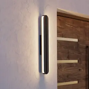 Comparateur de prix : EGLO Applique d'extérieur LED Vascella, noir, longueur 60 cm, métal