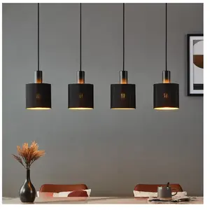 Comparateur de prix : EGLO Suspension Zaragoza noir/or à quatre lampes
