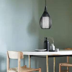 Beacon Lighting Beacon Suspension Solis, noir, métal, verre, Ø 19 cm
