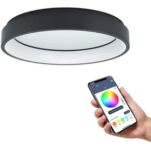 Comparateur de prix : EGLO Plafonnier noir et blanc marghera z led int 4x6,5w