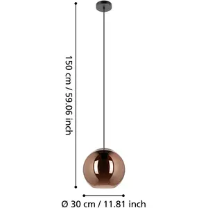 EGLO Stars Of Light Suspension Cordoba à 1 lampe, couleur cuivre pas cher