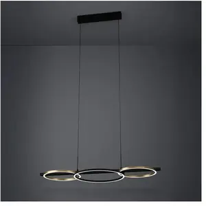 Eglo Suspension LED dimmable noir et doré pas cher