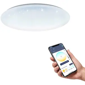 Comparateur de prix : EGLO Plafonnier métal blanc totari-z d53cm led int 4x11,2w
