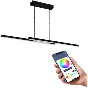 Comparateur de prix : EGLO Suspension en plastique noir fraioli-z led intégrée 2x17w