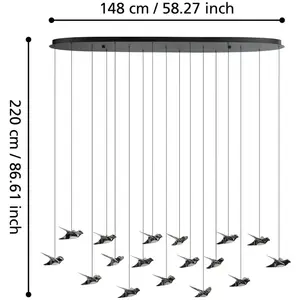 EGLO Stars Of Light Suspension LED Paratebueno noir 17-flVendu parluminaire