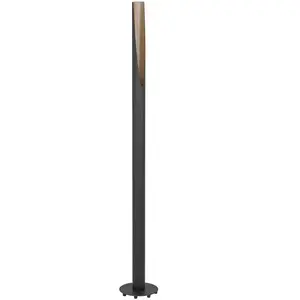 Comparateur de prix : EGLO Lampadaire LED Barbotto en noir/aspect chêne