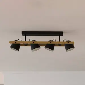Comparateur de prix : EGLO connect Plafonnier LED Hornwood-Z, 4 lampes, noir