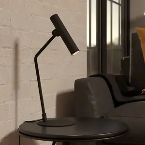 Comparateur de prix : EGLO Lampe de table LED Almudaina, noir, hauteur 49,5 cm, acier