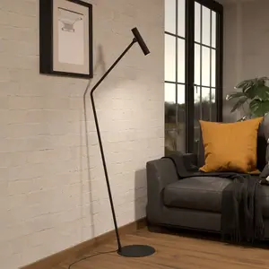 Comparateur de prix : EGLO Lampe sur pied LED Almudaina, noir, hauteur 157 cm, acier