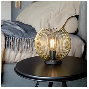 Comparateur de prix : EGLO Lampe de table Venezuela, abat-jour en baguettes dorées