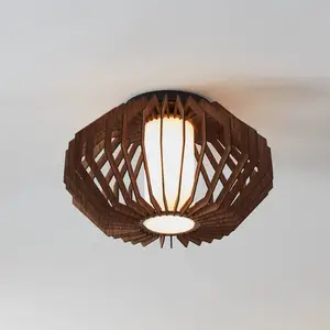 EGLO Plafonnier Rusticaria avec barres en bois pas cher