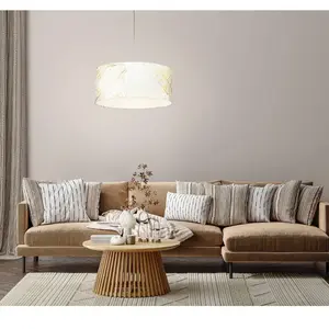 EGLO Suspension luminaire Bucamaranga, lustre rond en textile pour sal...