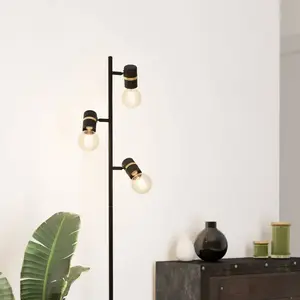 Comparateur de prix : EGLO Lampe sur pied Lurone, noir, à trois lampes