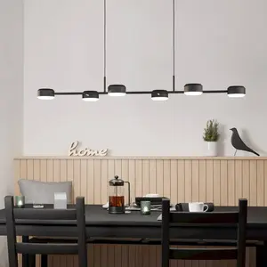 Comparateur de prix : EGLO Suspension LED Clavellina, noir, à six lampes