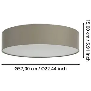 Comparateur de prix : EGLO Plafonnier led romao z dimmable en tissu blanc d57cm