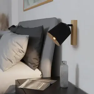 Comparateur de prix : EGLO Applique murale en métal noir et bois cotorro e27 25w