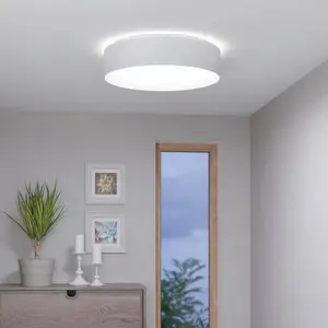 Comparateur de prix : EGLO Plafonnier led romao z dimmable en tissu blanc d57cm