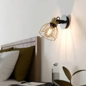 EGLO Sambatello applique à 1 lampe noire/doréeVendu paramazon