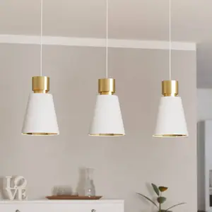 EGLO Suspension luminaire Aglientina, lustre à 3 lampes pour salon et ... pas cher