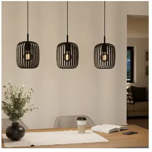 Comparateur de prix : Eglo Suspension en métal noir romazzina e27 3x40w