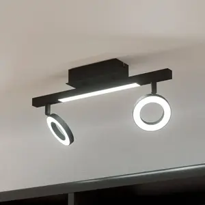 Comparateur de prix : EGLO Spot pour plafond LED Cardillio 2 noir avec deux anneaux