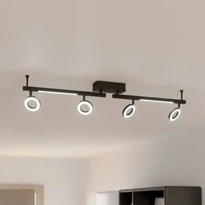 Comparateur de prix : EGLO Spot pour plafond LED Cardillio 2 noir avec quatre anneaux