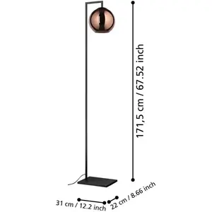 EGLO Stars Of Light Lampe sur pied Cordoba, verre couleur cuivre pas cher