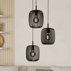 Comparateur de prix : EGLO Suspension Romazzina, Ø 46 cm, noir, 3 lampes, acier