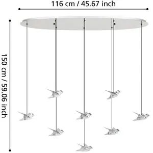 EGLO Stars Of Light Suspension LED Paratebueno, chrome, à 8 lampesVendu parluminaire