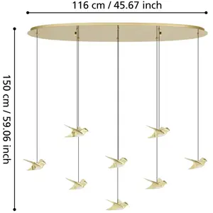 EGLO Stars Of Light Suspension LED Paratebueno laiton à 8 lampesVendu parluminaire