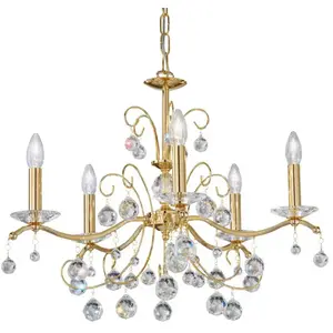 Austrolux Lustre Carmen II, verre, doré, 65 cm