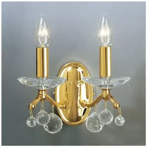 Comparateur de prix : KOLARZ Applique murale en cristal carmen 2 or 24 carats 2 ampoules cristal