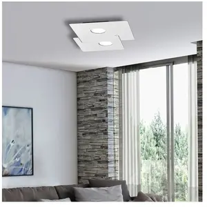 Comparateur de prix : austrolux KOLARZ Plafonnier Square, blanc, longueur 44 cm, métal