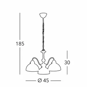 austrolux KOLARZ Suspension Nonna, Ø 45 cm, cerf vert, 3 lampesVendu parluminaire