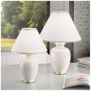 Austrolux Lampe à poser Giardino Avorio, 30 cm, céramique, blanc