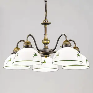 austrolux Lustre à 5 lampes Nonna blanc vert