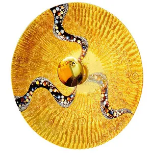 Luna - Applique murale Designer Glass Large Polished Gold - Motif Kiss Gold, 1x E27 - KolarzVendu paramazon