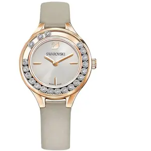 Montre Femme SWAROVSKI en Cuir Gris Etanche pas cher