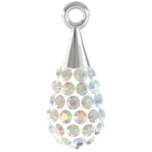 Cristaux de Swarovski Pendentif pavé goutte argent 67563 - 14 mm - Crystal Aurore Boreale