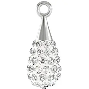 Cristaux de Swarovski Pendentif pavé goutte argent 67563 - 14 mm - Crystal