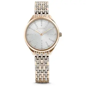 Swarovski Montre Attract, Bracelet en métal, Blanc, PVD doré pas cher