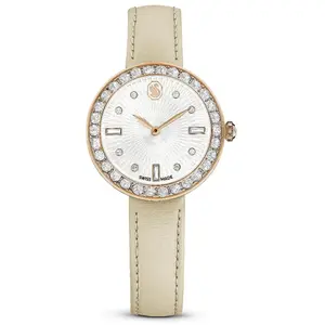 Montre Femme Swarovski Certa 5672968 - Bracelet en cuir Beige pas cher