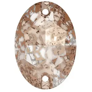 Cristaux de Swarovski Pierre à coudre ovale 3210 - 16 mm - Crystal Rose PatinaVendu parscrapmalin