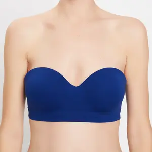 Wolford - Haut de maillot de bain bandeau Seamless bleu T.S/D pas cher