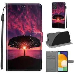 RASENA Étui pour Samsung Galaxy A53 5G 6.5", Housse en Cuir avec Fentes pour Cartes,Magnétique-Couche de soleil et arbres DKSUUVendu parcdiscount