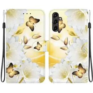 RASENA Etui pour Samsung Galaxy A14 4G-5G 6.6", Housse en Cuir PU  Étui [Magnétique] [Fentes]-Papillon doré et fleur blanche CH67Vendu parcdiscount