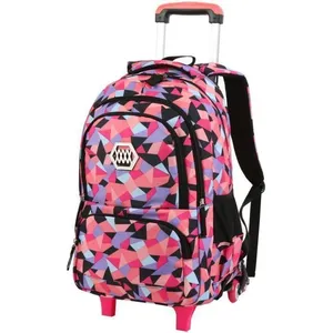 ZULBCEO Cartable Fille Roulette - Tissu Oxford haute densit - Rose - Primaire pas cher