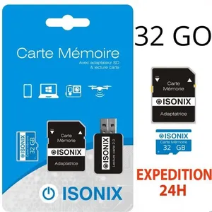 Comparateur de prix : ISONIX Carte Mémoire Micro-sd 32 go Micro SDHC/SDXC + Adaptateur 100% ...